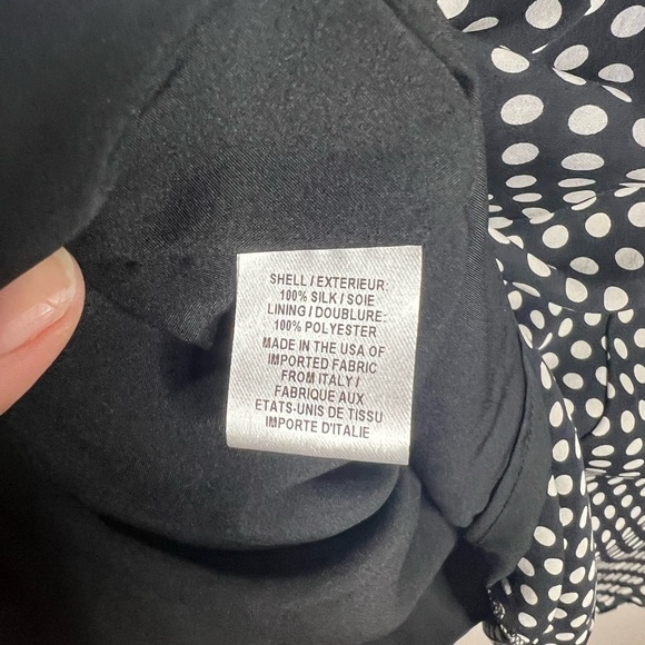 Tie-neck Polka-dot Silk Crepe De Chine Dress - Picture 8 of 8